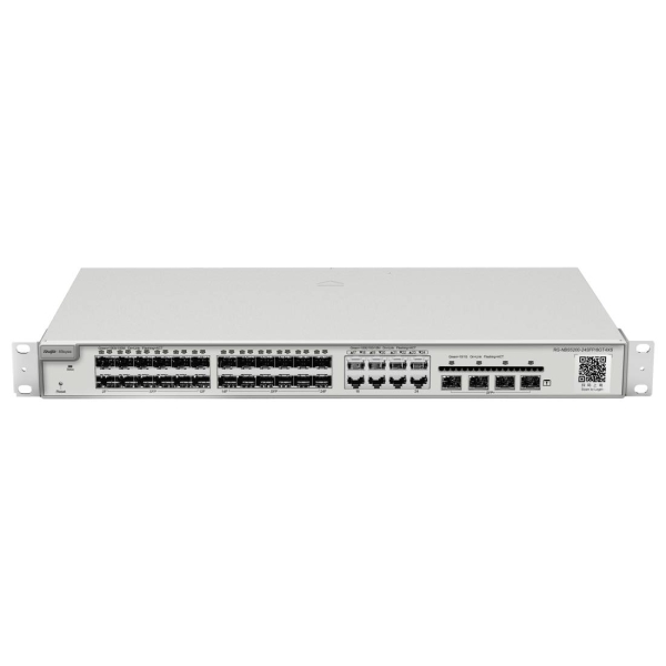 Ruijie RG-NBS5200-24SFP/8GT4XS Switch Gestionado - Montaje en Rack 1U - 8 Puertos Ethernet hasta 1Gbps - 24x SFP hasta 1Gbps - 4x SFP+ hasta 10Gbps - Carcasa de Acero - Color Acero