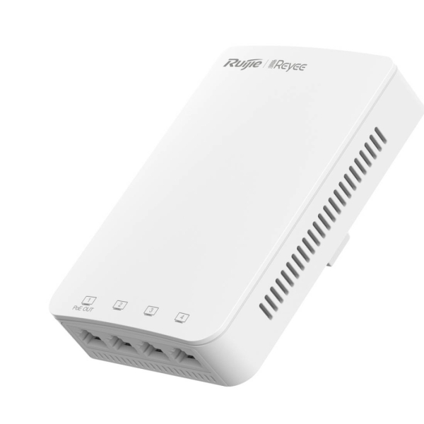 Ruijie RG-RAP1200(P) Punto de Acceso de Doble Banda - Rack 1U - 1.3Gbps - 4x RJ45 - WiFi 5 AC1300 - Ethernet - Antenas Internas - Color Blanco