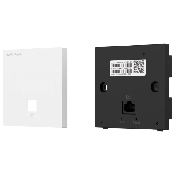 Ruijie RG-RAP1201 Punto de Acceso de Doble Banda - 1.3Gbps - WiFi 5 AC1300 - 2x RJ45 - Tecnologia MIMO 2x2 - Antenas Internas Ethernet - Color Blanco y Negro