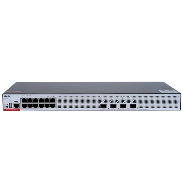 Ruijie RG-CS83-12GT4XS-P Switch - 12 Puertos Ethernet hasta 1Gbps - 4x SFP+ hasta 10Gbps - PoE/PoE+ hasta 370W - Fuente de Alimentacion Fija - Color Negro y Gris