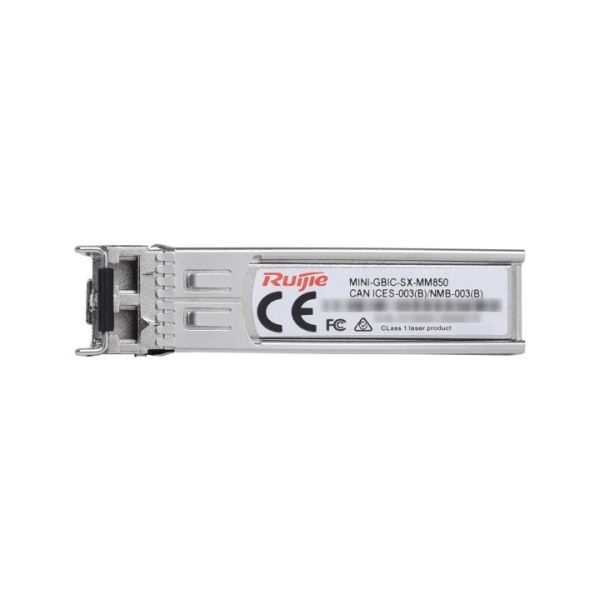 Ruijie MINI-GBIC-SX-MM850 Modulo Transceptor SFP - 1000Base-SX - Fibra Optica hasta 550m - Conector LC - Longitud de Onda de 850nm - Color Acero