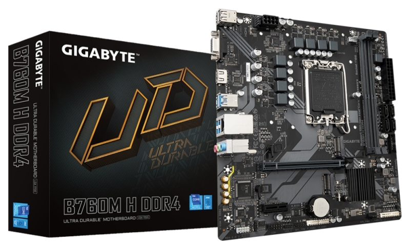 Gigabyte B760M H DDR4 Placa Base Intel1700 2x DDR4 - M.2, SATA, PCIe3.0 - HDMI, VGA, DP, RJ-45, USB 3.2 - MicroATX