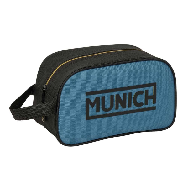Safta Munich Neceser - Adaptable a Carro - Asa de Mano Lateral - 26x15x12cm - Color Negro y Azul