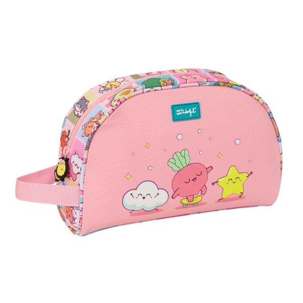 Safta Mr. Wonderful Comic Neceser - Adaptable a Carro - Asa de Mano Lateral - Bolsillo Interior con Cremallera - 28x18x10cm - Color Rosa