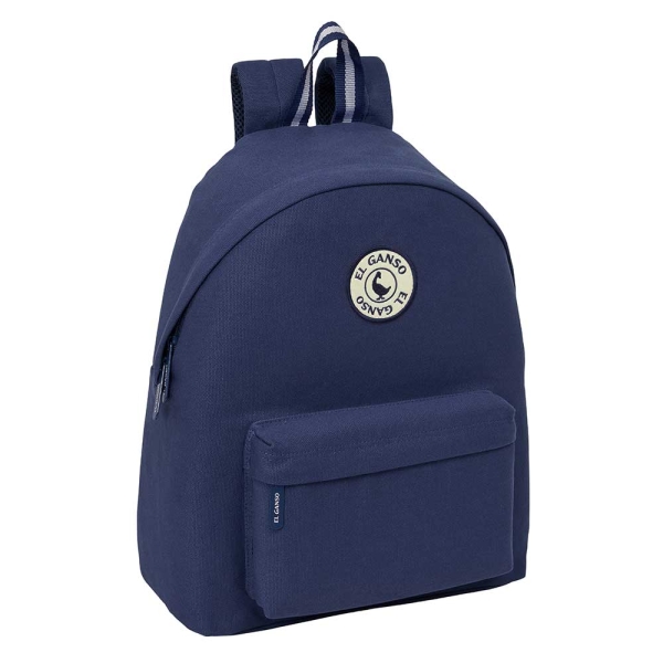 Safta el Ganso Jeans Mochila - Bolsillo Frontal - Espalda Acolchada - Hombreras Ergonomicas - Cremallera con Doble Tirador - Asa de Mano - 33x42x15cm - Color Azul Marino
