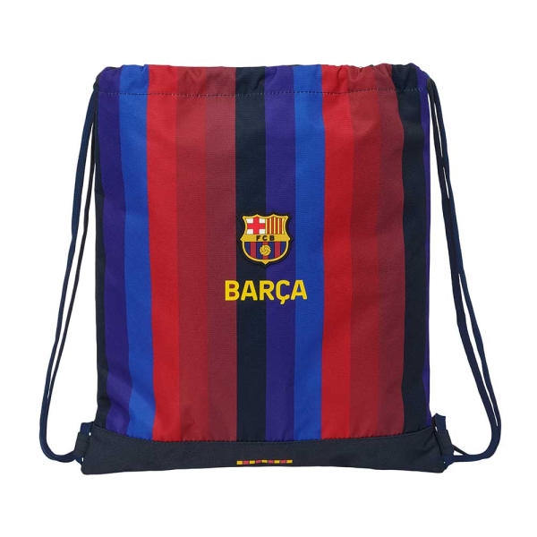 Safta F.C.Barcelona 1ª Equipacion 26/27 Saco Plano - Cierre con Cordones - Bolsillo Interior con Cremallera - 35x40x1cm - Color Rojo y Azul