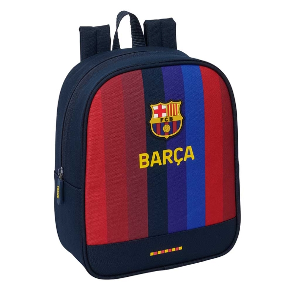 Safta F.C.Barcelona 1ª Equipacion 26/27 Mochila Guarderia - 6L - Cremallera - Asa de Mano - Tarjeta de Identificacion Personal - Adaptable a Carrito - 22x27x10cm - Color Rojo y Azul