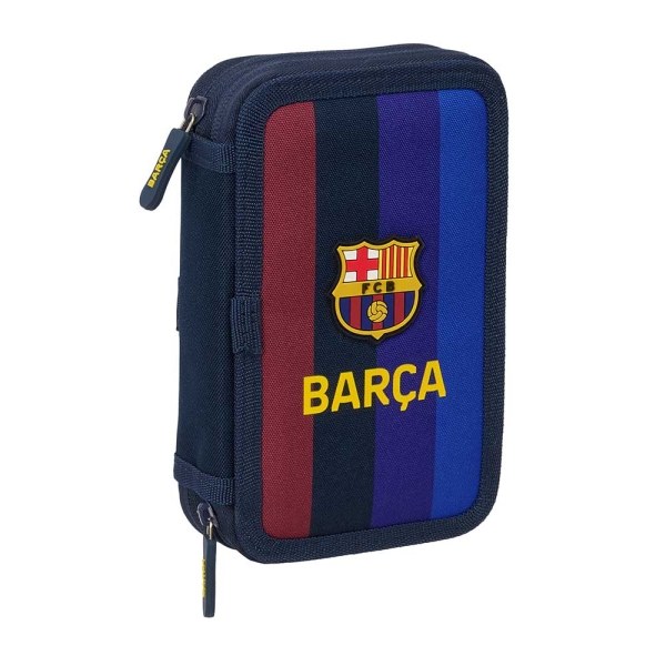 Safta F.C.Barcelona 1ª Equipacion 26/27 Plumier de 2 Pisos - 29 Piezas - Goma - Lapiz - 2 Boligrafos - Sacapuntas - 10 Colores - 14 Rotuladores - 12.5x19.5x4cm - Color Azul Noche