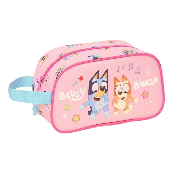 Safta Bluey Dance Neceser - Adaptable a Carro - Asa de Mano Lateral - 26x15x12cm - Color Rosa
