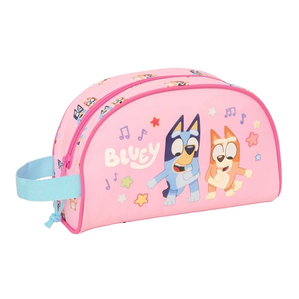 Safta Bluey Dance Neceser - Adaptable a Carro - Asa de Mano Lateral - Bolsillo Interior con Cremallera - 26x16x9cm - Color Rosa