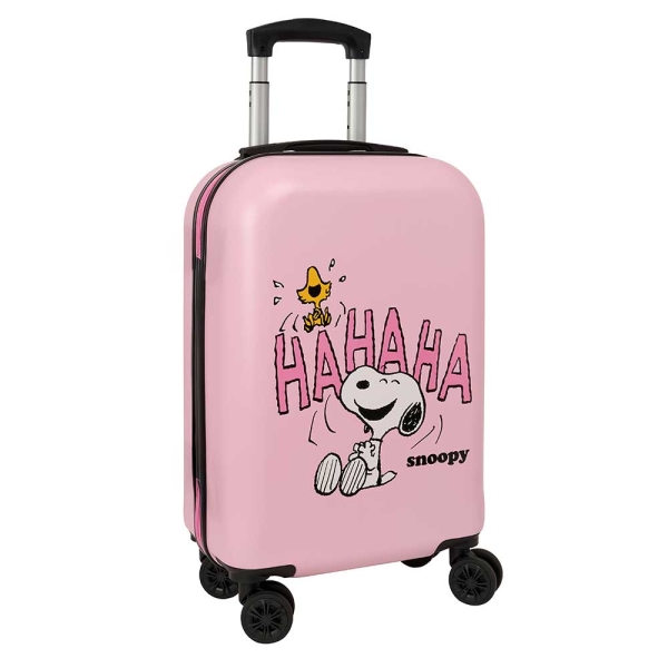 Safta Snoopy Maleta Trolley de Cabina de 20" - Candado de Combinacion - Asa Extensible - Interior Forrado - Ruedas Dobles 360º - Asa de Mano con Goma - 34.5x55x20cm - Color Rosa