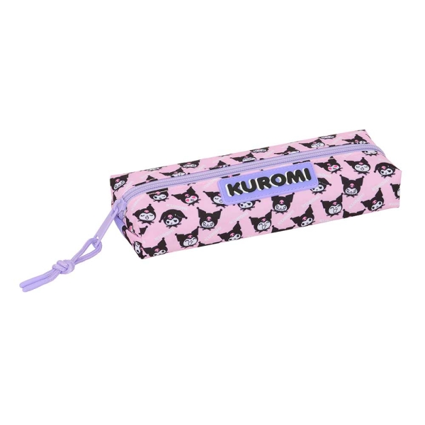 Safta Kuromi Portatodo Rectangular - Goma Elastica Trasera - Cremallera - 22x4x7cm - Color Rosa