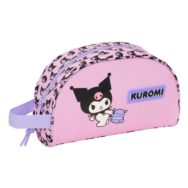 Safta Kuromi Neceser - Adaptable a Carro - Asa de Mano Lateral - Bolsillo Interior con Cremallera - 26x16x9cm - Color Rosa