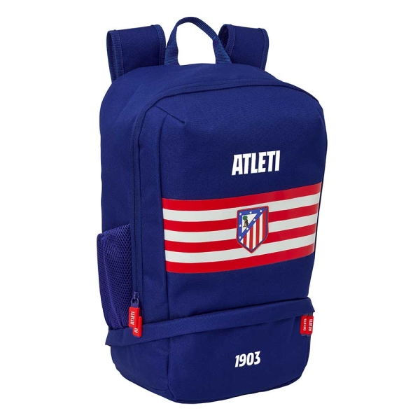 Safta Atletico de Madrid Mochila Zapatillero - Cremallera con Doble Tirador - Bolsillo Interior - Portabotellas - Asa de Mano - 28x51x19cm - Color Azul Marino