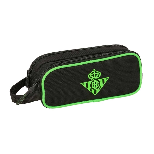 Safta Real Betis Balompie Portatodo - 2 Compartimentos con Cremallera - Asa Lateral - Capacidad 1L - 21x8x6cm - Color Negro y Verde