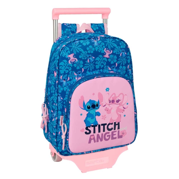 Safta Stitch Lio Mochila con Carro - Extraible - Portabotellas - Bolsillo Frontal - Asa de Mano - 26x34x11cm - Color Azul Oscuro