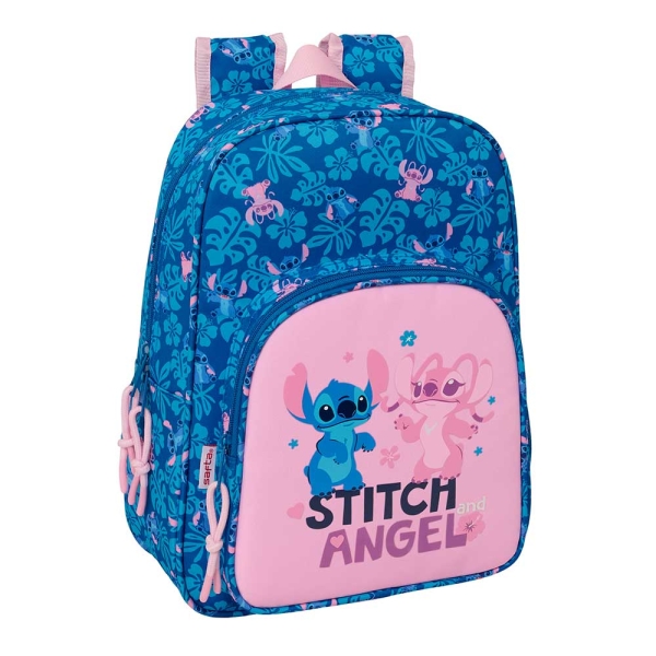 Safta Stitch Lio Mochila Infantil - Portabotellas - Bolsillo Frontal - Adaptable a Carro - Hombreras Acolchadas - 26x34x11cm - Color Azul Oscuro