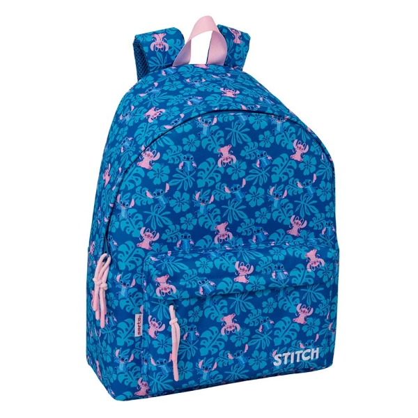 Safta Stitch Lio Mochila - Bolsillo Frontal - Espalda Acolchada - Hombreras Ergonomicas - Cremallera con Doble Tirador - Asa de Mano - 33x42x15cm - Color Azul Oscuro