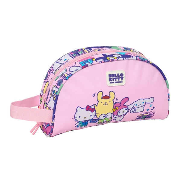 Safta Hello Kitty and Friends Neceser - Adaptable a Carro - Asa de Mano Lateral - Bolsillo Interior con Cremallera - 26x16x9cm - Color Rosa