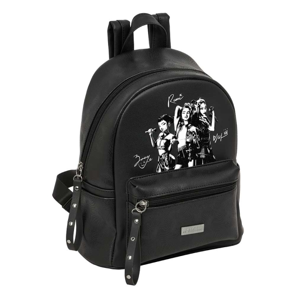Safta K-Pop Demon Hunters Spirit Mini Mochila - Bolsillo Frontal y Lateral - Cremallera - Hombreras Ajustables - Asa Superior - Compacta y Ligera - 24x28x12cm - Color Negro