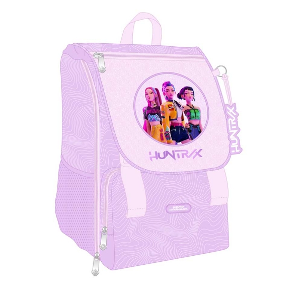 Safta K-Pop Demon Hunters Iconic Mochila Extensible - Solapa - Cierre con Cordon - Portabotellas - Bolsillo Frontal - Detalles Reflectantes - Rejilla Antisudor - 18.5x41x15cm - Color Lavanda