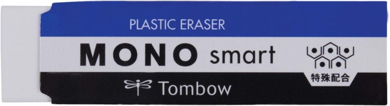 Tombow Mono Smart Goma de Borrar - 9g - Extrafina - Ancho de 5.5mm - Funda de Papel - PVC Libre de Ftalatos y Latex - Color Blanco