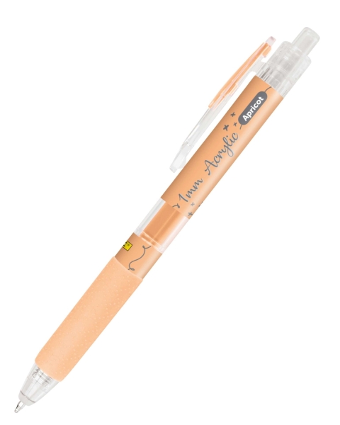 Online Boligrafo Retractil - Tinta Acrilica - Punta Fina de 1mm - Color Melocoton