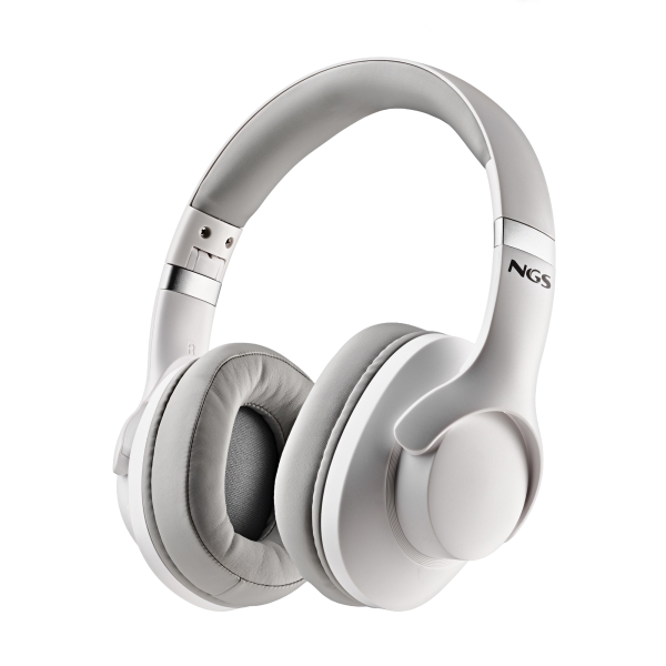 NGS Artica Storm Auriculares Bluetooth - Bateria Extraible - Cancelacion Activa de Ruido - Autonomia hasta 45h - Color Blanco