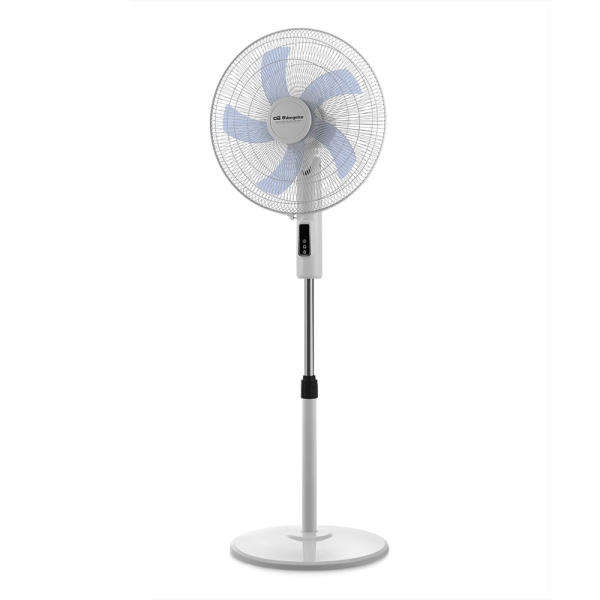 Orbegozo SF 1240 Ventilador de Pie - 3 Velocidades - 45W - Gran Caudal de Aire - Funcion Oscilante - Cabezal Inclinable - Altura Regulable - Panel Tactil - Temporizador Hasta 12 Horas - Mando a Distancia - Color Blanco