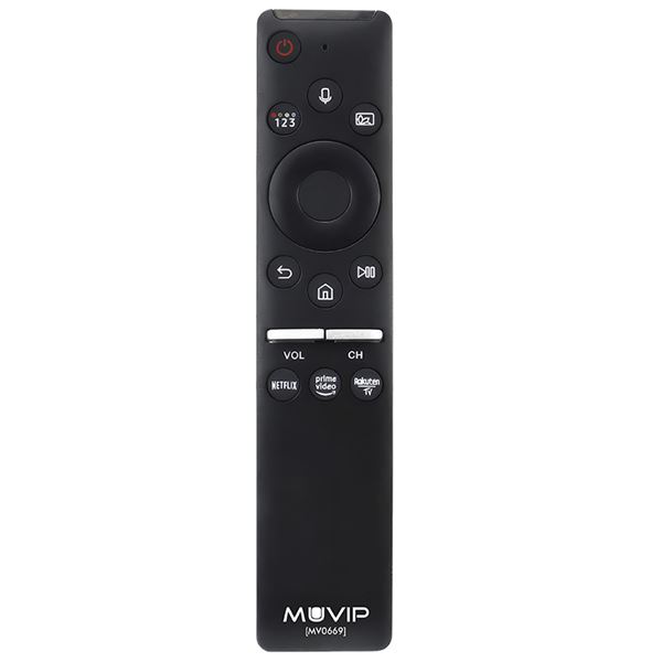 Muvip MV0669 Mando Universal para Samsung - Conexion Bluetooth - Botones de Acceso Rapido a Netflix, Prime Video y Rakuten TV - Color Negro