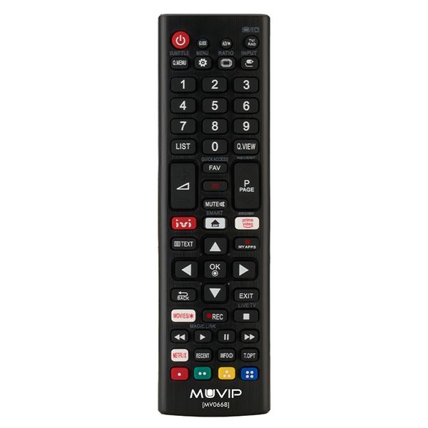 Muvip MV0668 Mando Universal para LG - Botones de Acceso Rapido a Netflix y Prime Video - Color Negro