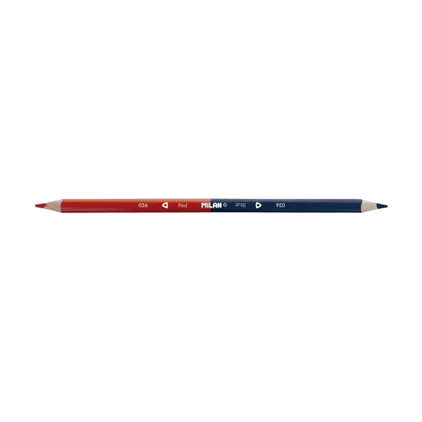 Milan Lapiz Bicolor Rojo y Azul - Mina Ø 2.9mm - Triangular - Resistente a la Rotura