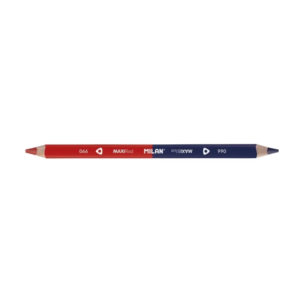 Milan Maxi Lapiz Bicolor Rojo y Azul - Mina Ø 5mm - Triangular - Resistente a la Rotura