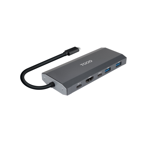 Tooq TQE-2241G Caja Externa M.2 NVME PCIe USB3.1 Gen2 Aluminio - Color Gris + Dock 6 en 1 - 1xHDMI 2.0 4K@60Hz, 2xUSB-A 3.0, 1xUSB-C, 1xUSB-C PD 100W
