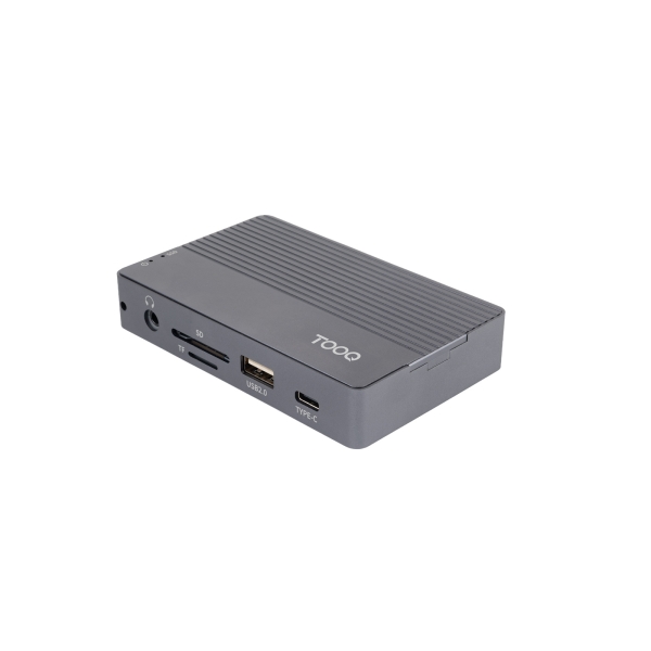 Tooq TQE-2242G Caja Externa M.2 NVME PCIe USB3.1 Gen2 Aluminio - Color Gris + Dock 10 en 1 - 1xHDMI 2.0 4K@60Hz, 1xRJ45, 1xSD, 1xMicroSD, 1xAudio, 2xUSB-A 3.0, 1xUSB-A 2.0, 1xUSB-C, 1xUSB-C PD 100W