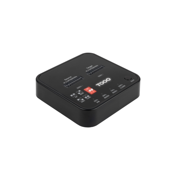 Tooq TQDS-201B Dock Doble Bahia M.2 NVMe NGFF PCIe - USB-C 3.2 Gen2 - Soporta PM, RAID0, RAID1 - Color Negro