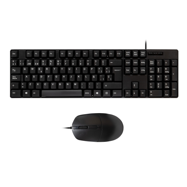 Unykach UK50545 Pack de Teclado + Raton 1200dpi OEM - 3 Botones - Uso Ambidiestro - Color Negro