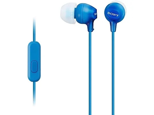 Sony MDR-EX15AP Auiculares con Microfono In‑Ear con Cable - Iman de Neodimio - Conexion Jack 3,5mm - Cable 1,2m - Color Azul
