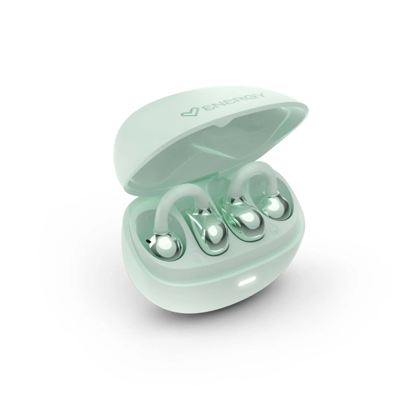 Energy Sistem StreetPods Auriculares Open Sound - True Wireless Stereo - Bluetooth 6.0 - Hasta 20 Autonomia - Microfono y Asistente de Voz Integrado - Diseño Curved-Fit Tipo Pendiente - Color Verde