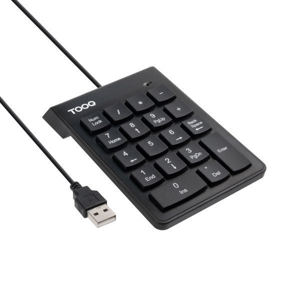 Tooq TQK-2001-B Teclado Numerico - Cable USB-A de 1.3m - Color Negro