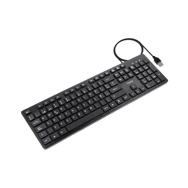 Tooq TQK-2003-B Teclado USB - Teclas Silenciosas - Cable 1.35m - Disposicion QWERTY ES - Color Negro