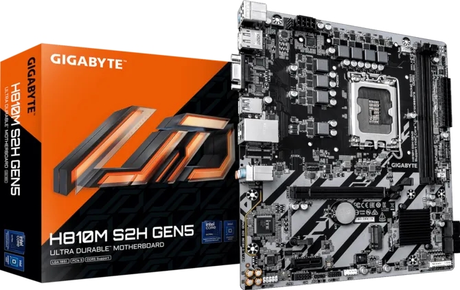 Gigabyte H810M S2H GEN5 Placa Base Intel 1851 2x DDR5 - M.2, SATA, PCIe4.0 - HDMI, DisplayPort, VGA, RJ-45, USB 3.2 - MicroATX