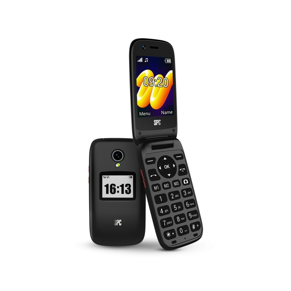 SPC Wild Star Telefono Movil 4G Pantalla 2,8" - Formato de Tapa - Pantalla Exterior 1.4" - Compatible con SPC Circles - Color Negro