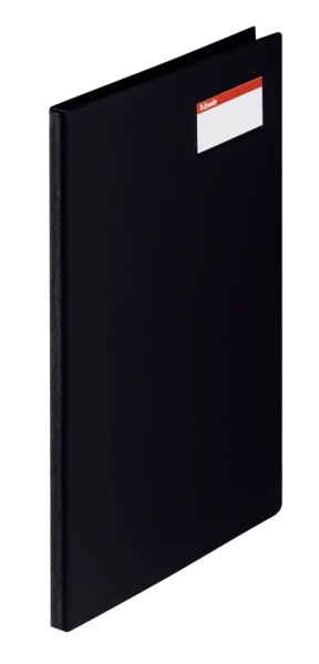 Esselte Carpeta Miniclip Din A4+ - Tarjetero y Bolsa Interior - Material PVC - Medidas 238x17x315mm - Color Negro