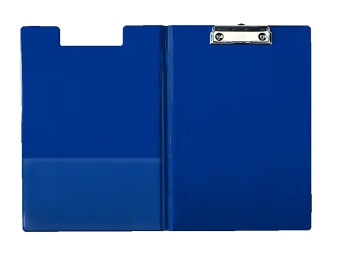 Esselte Carpeta con Pinza y Tapa de Carton Forrado con PP - Tamaño A4 - Resistente Pinza de Metal - Funda Interior Adicional - Gancho para Colgar - Ranura para Boligrafo - Color Azul