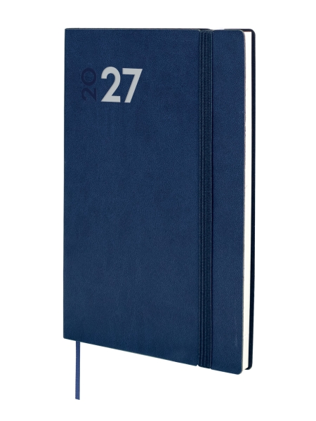 Finocam Dynamic Mara Agenda Profesional - Anual 2027 - Semana Vista Vertical - Formato Y10 - 140x204mm - Goma Elastica - Tapa Blanda de PU - Esquinas Microperforadas - Papel de 80g/m2 - Color Azul