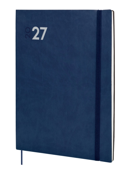 Finocam Dynamic Mara Agenda Profesional - Anual 2027 - Semana Vista Vertical - Formato Y12 - 210x270mm - Goma Elastica - Tapa Blanda de PU - Esquinas Microperforadas - Papel de 80g/m2 - Color Azul