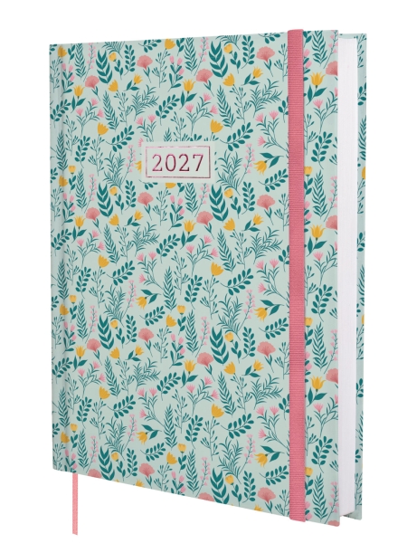Finocam Dynamic Berlin Trigo Agenda Profesional - Anual 2027 - 1 Dia por Pagina - Formato Y12 - 210x270mm - Goma Elastica - Tapa Dura Acolchada - Esquinas Microperforadas - Papel de 80g/m2 - Multicolor