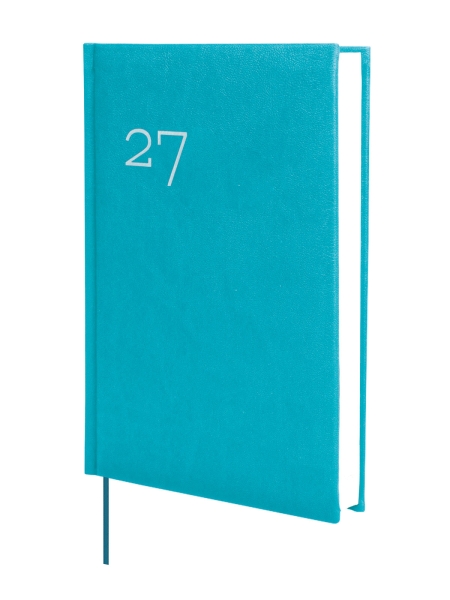Finocam Dynamic Milano Agenda Profesional - Anual 2027 - 1 Dia por Pagina - Formato Y10 - 140x204mm - Cinta Punto - Tapa Dura Acolchada - Esquinas Microperforadas - Papel de 80g/m2 - Color Cyan