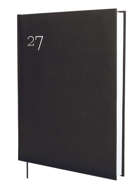 Finocam Dynamic Milano Agenda Profesional Internacional - Anual 2027 - 2 Paginas por Dia - 210x270mm - Cinta Punto - Tapa Dura Acolchada - Esquinas Microperforadas - Papel de 70g/m2 - Color Negro